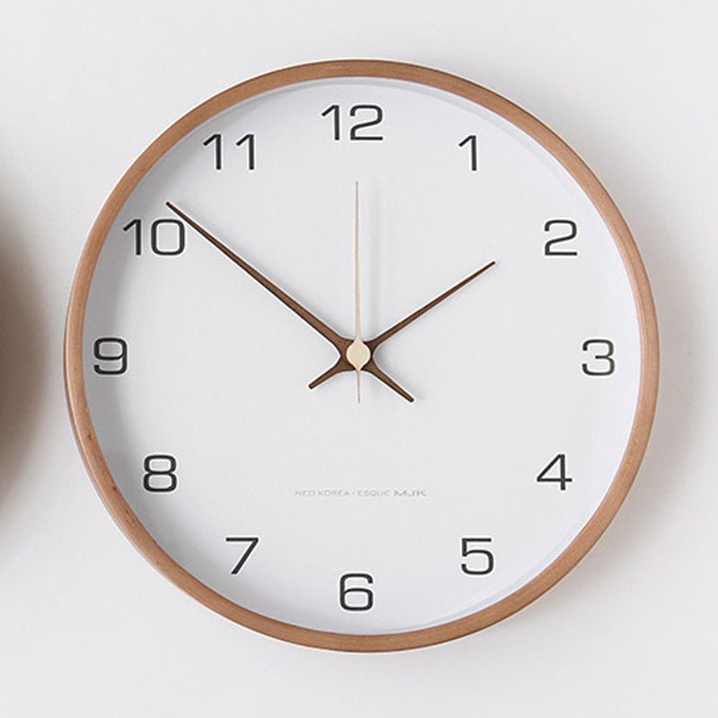 Rustic Wooden Wall Clock — Silent Analog 25cm Natural Wood 11