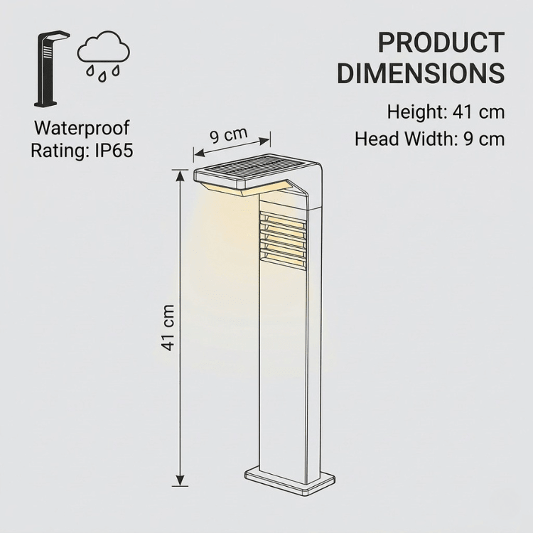 Lampadaire Solaire de Jardin Moderne Noir | Éclairage Extérieur Personnalisable