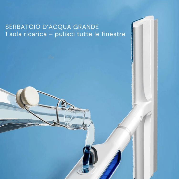 Lave-Vitres Électrique 3 en 1 avec Manche Télescopique et Spray Intégré