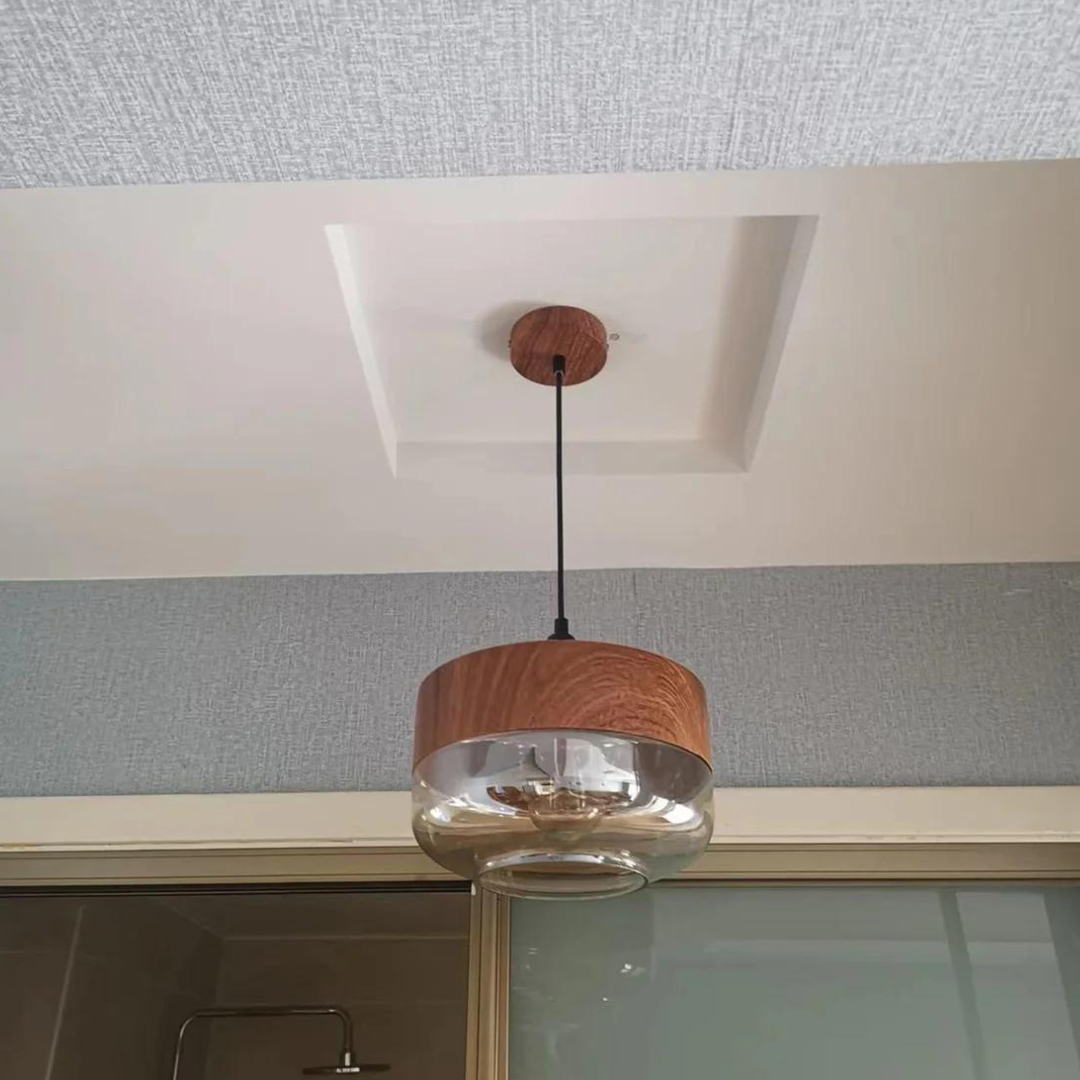 Scandinavian Wooden Pendant Light — Warm Nordic Glow E27 18