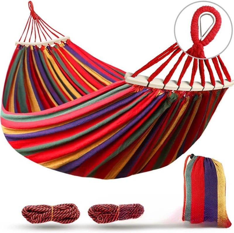Hamac de Jardin Double en Toile Anti-Roulis Portable