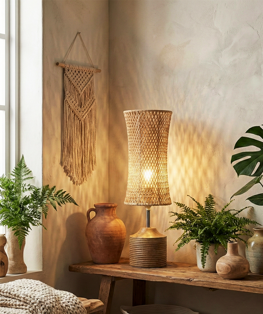 Lampada da Tavolo | Paolo – Fibra Intrecciata Naturale