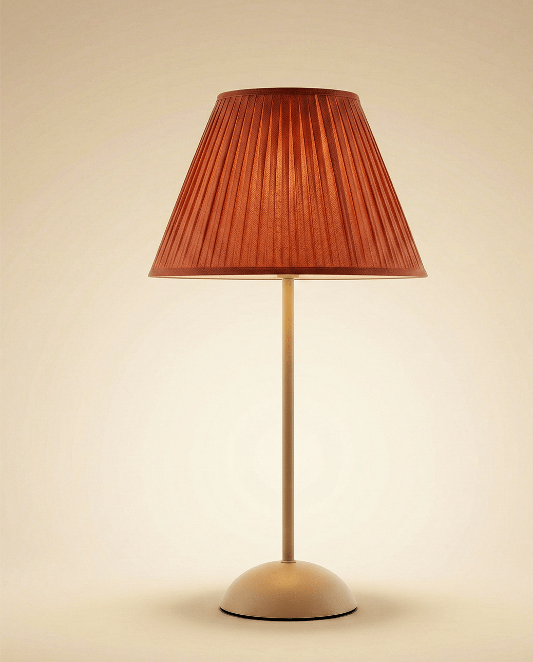 Lampe de Table | Riccardo – Abat-jour Plissé Terre Cuite