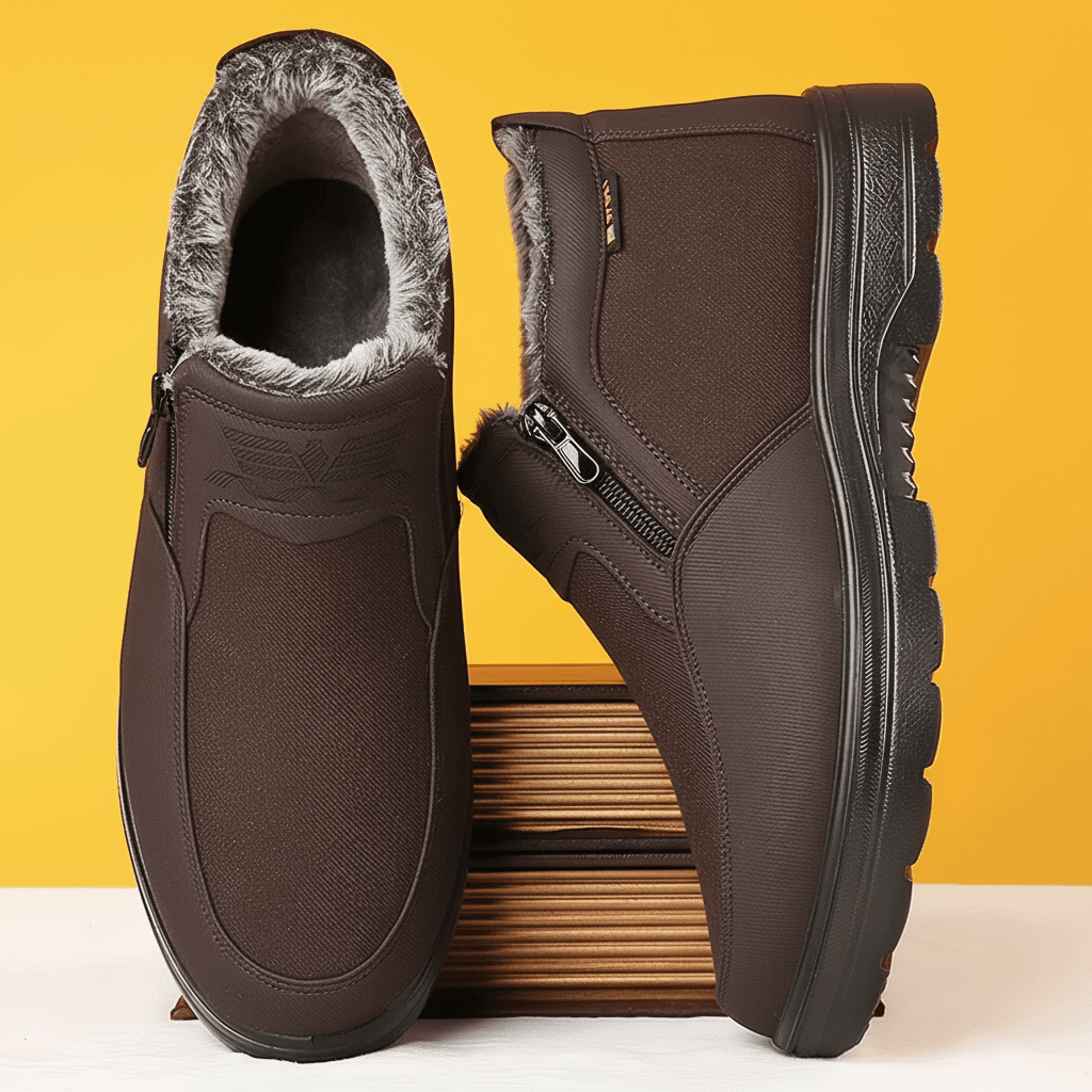 FROSTCLAD Men's Leather Winter Boots — Fur Lining Anti-Slip Sole 5