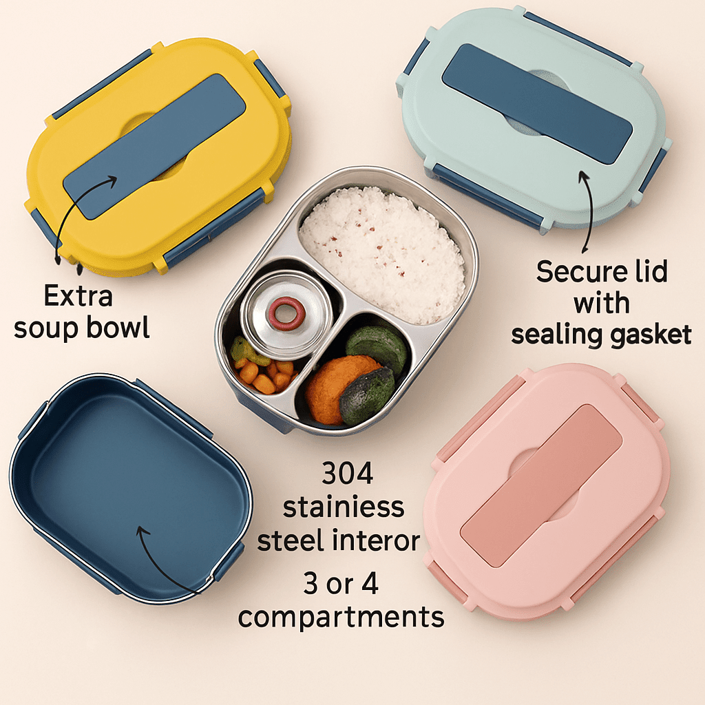 MEALMATE Stainless Steel Lunch Box with Compartments 12