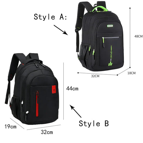 Waterproof Oxford Backpack Multiple Compartments — 20L Laptop 15" 16
