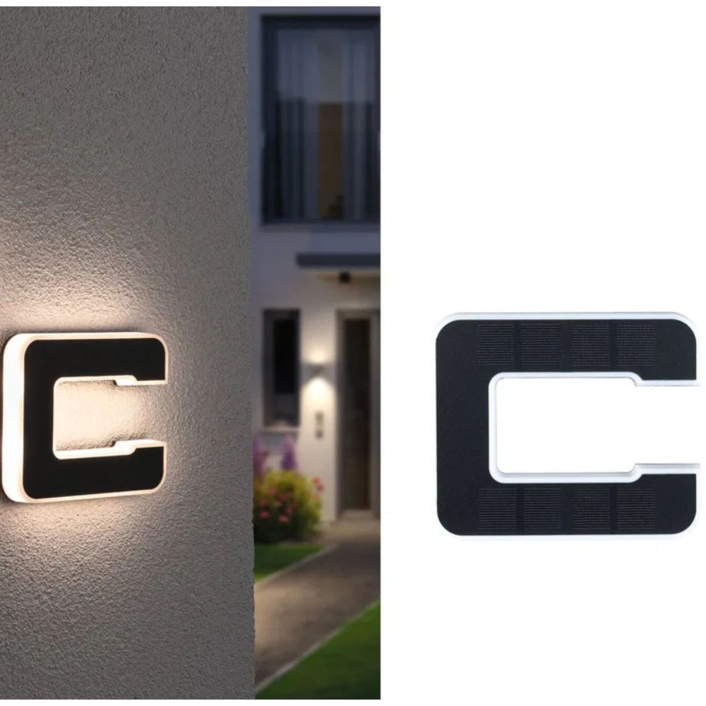 LightNumbers - Numéro Civique Illuminé à Énergie Solaire avec Capteur Crépusculaire