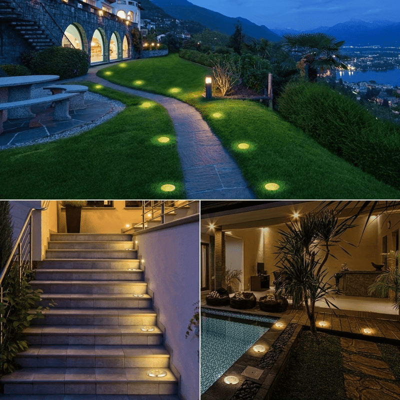 Lumières Solaires de Jardin en Acier Inoxydable - Illuminez Votre Espace Extérieur
