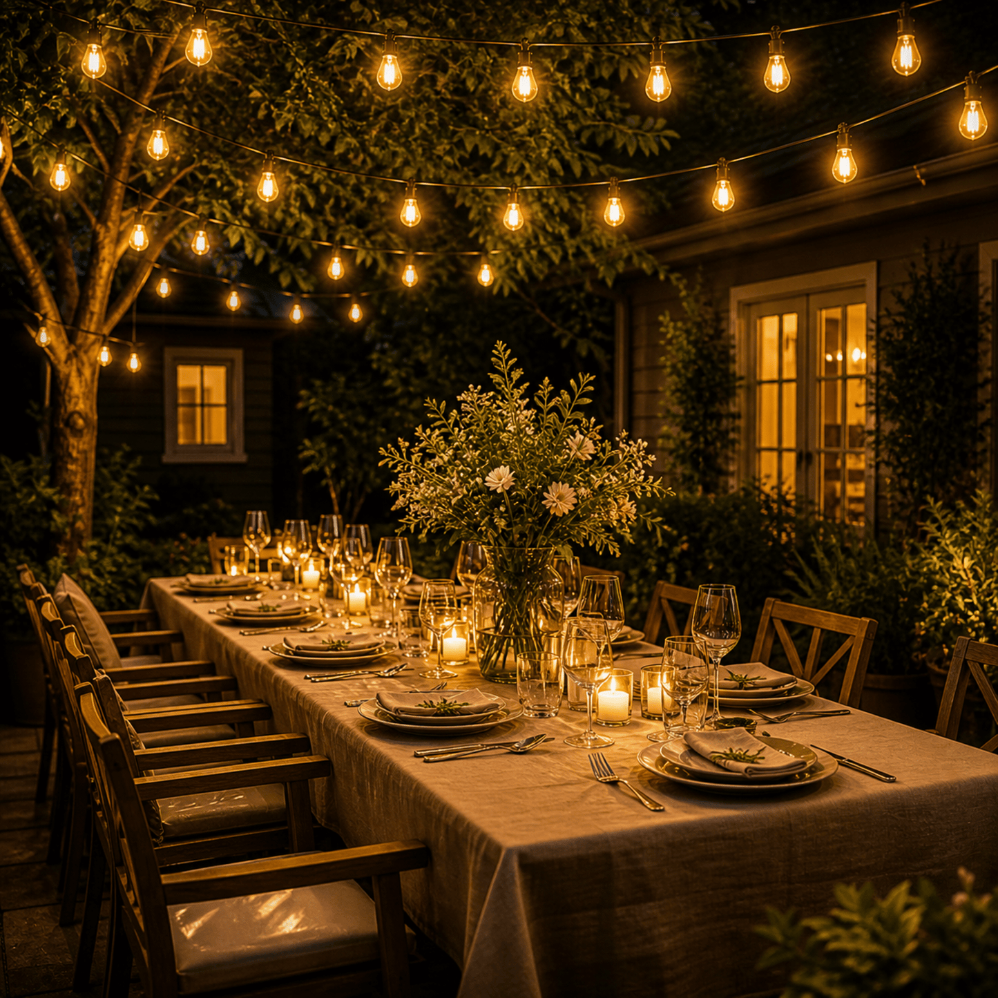 CampGlow VintageLights — Luci Solari Stringa LED Vintage Esterno IP65