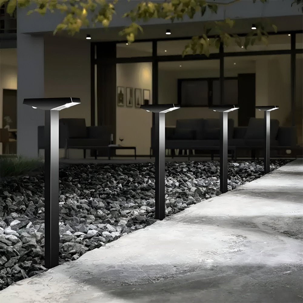 Set 4 Lampade Solari LED da Giardino a Forma di T