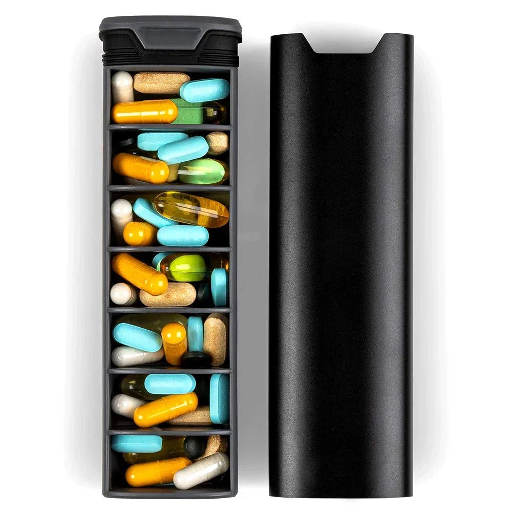 Pilulier Hebdomadaire Compact Étanche - Organisateur de Médicaments 7 Jours