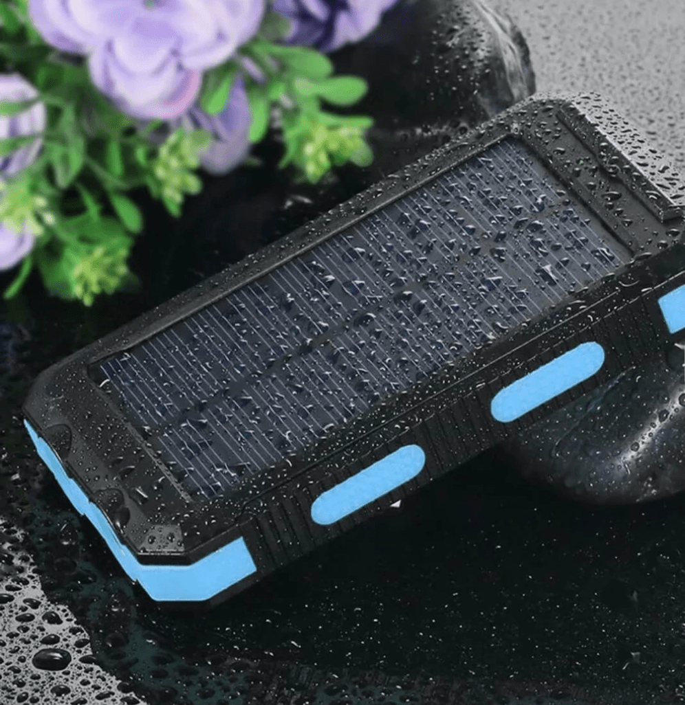 Batterie Externe Solaire Étanche 500000 mAh avec Double USB et Torche LED