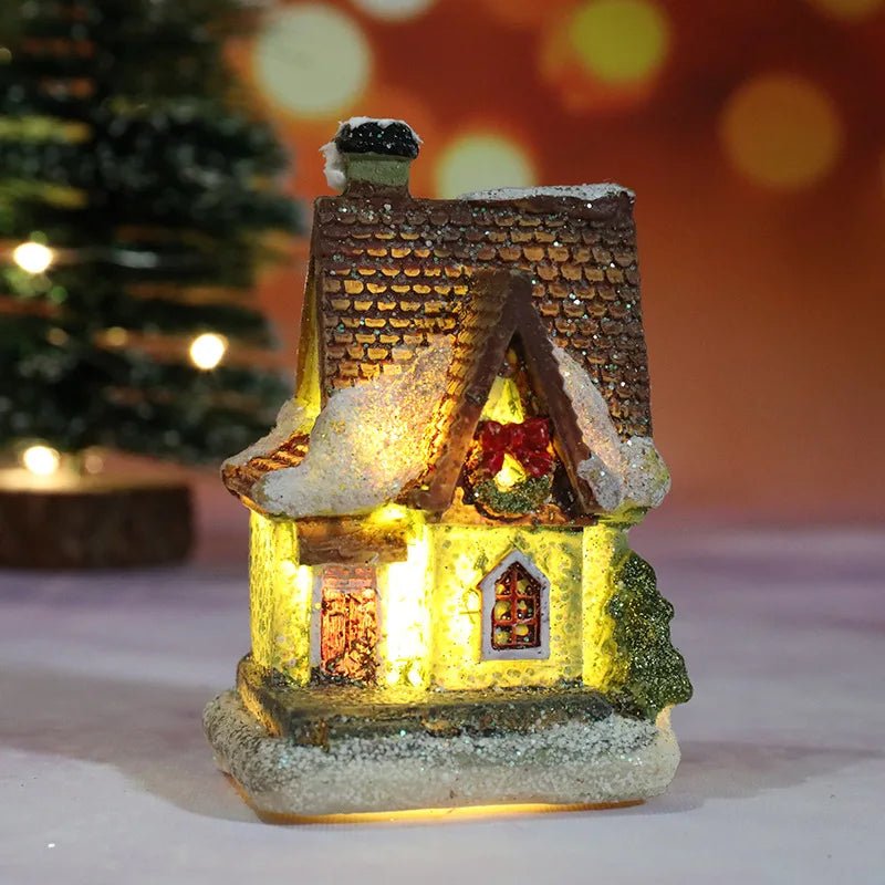 LED Christmas House Figurines — Mini Village Holiday Decor 18