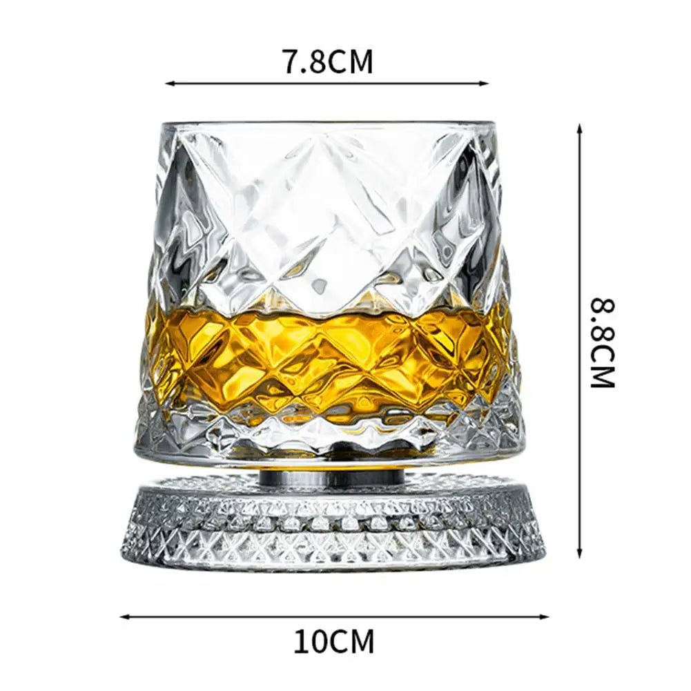 Set Bicchieri da Whisky in Cristallo con Base Rotante 360°