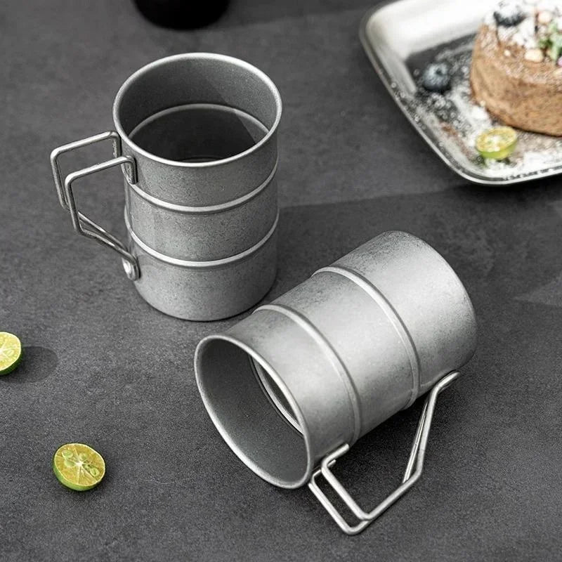 Tazza in Acciaio Vintage Stile Camp Industriale 360ml