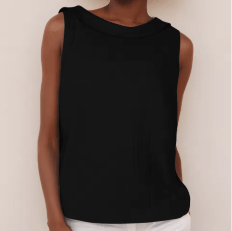 Top Senza Maniche con Collo Arrotolato Elegante