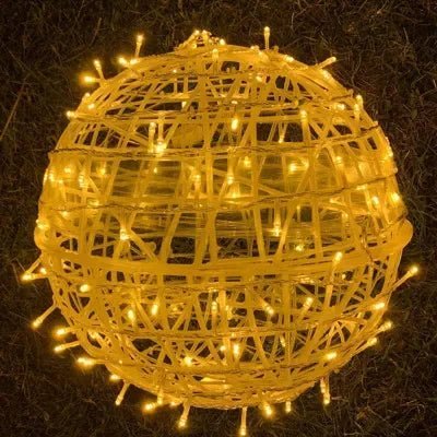 Sphère Lumineuse de Jardin Étanche LED 20cm en Rotin