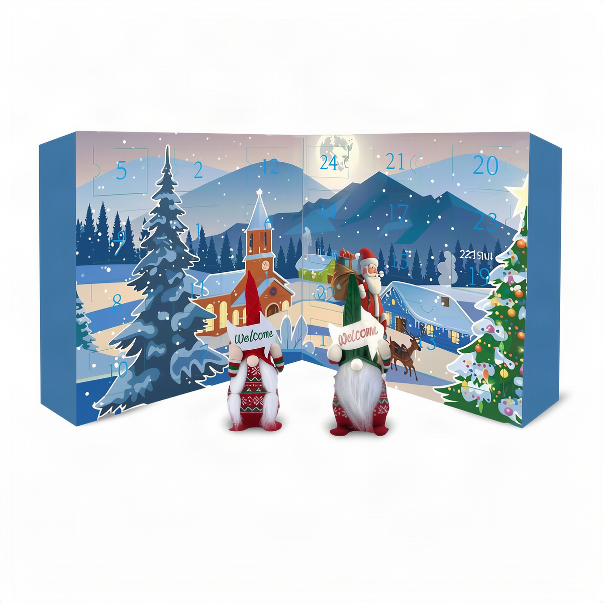 Advent Calendar with 24 Christmas Gnomes Plush Toys 1