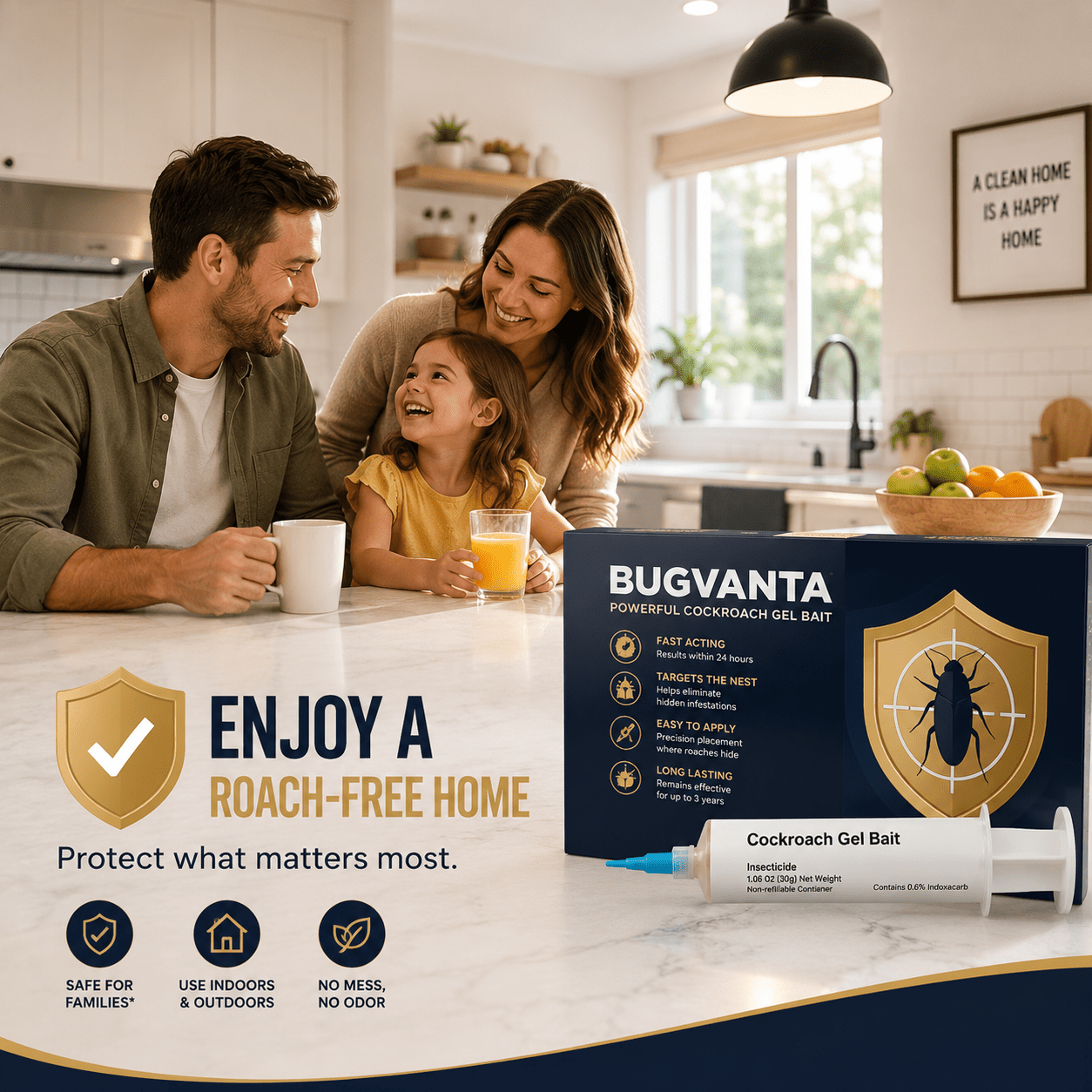 Bugvanta Cockroach Gel Bait — Powerful Indoor Pest Control 30g 6