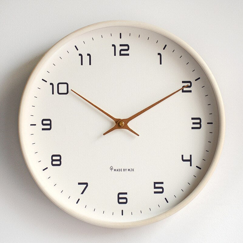 LumeTime Nordic Wall Clock — Natural Wood Quartz Movement 5