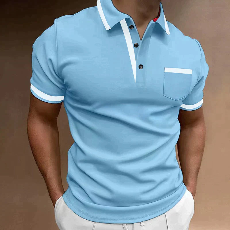 Polo Uomo Manica Corta Elegante Cotone Casual