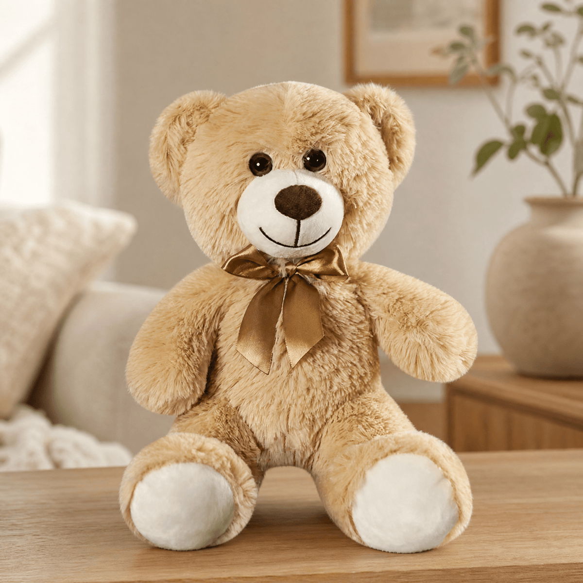 Teddy Bear & Dog Plush Toy with Satin Bow — 25-30 cm Soft 8