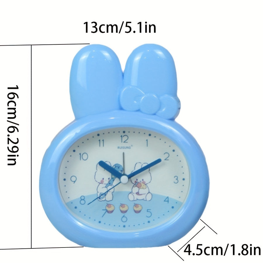 LED Bunny Alarm Clock with Night Light — Cute Analog Kids Clock 5