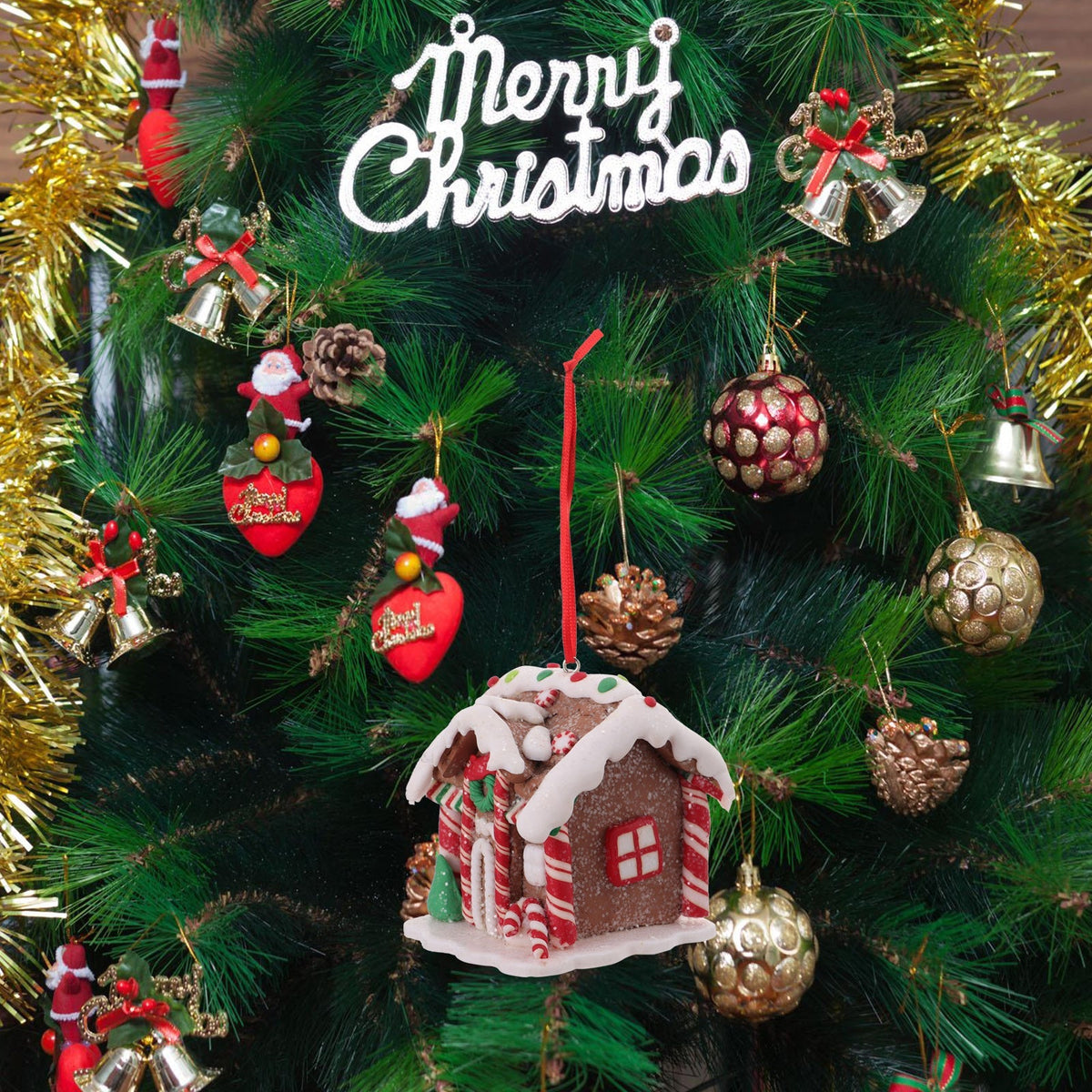 Mini Christmas Gingerbread House Decor — Hand-Painted Resin 2