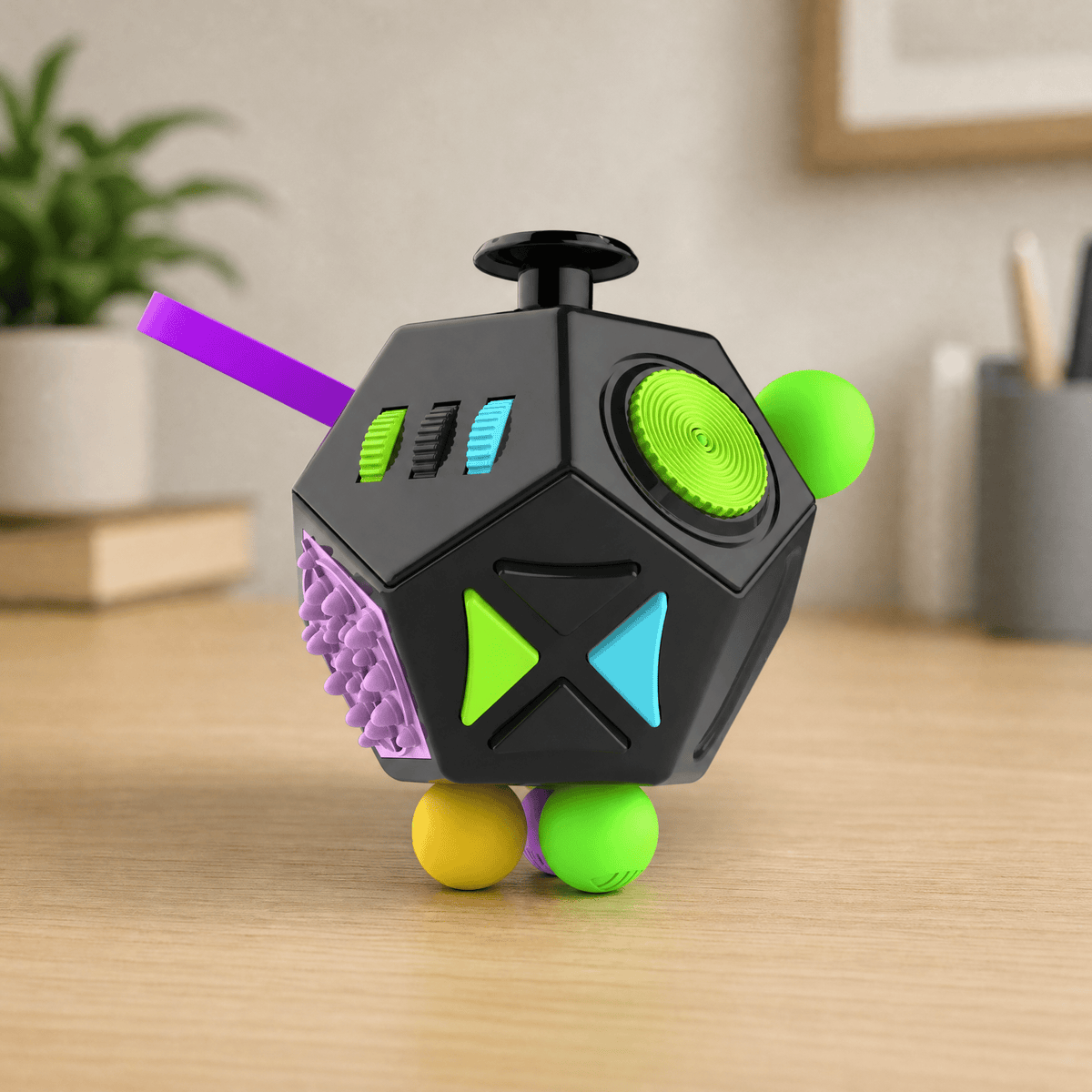 Fidget Cube Stress Relief Toy — 6 & 12-Sided Tactile Cube 6