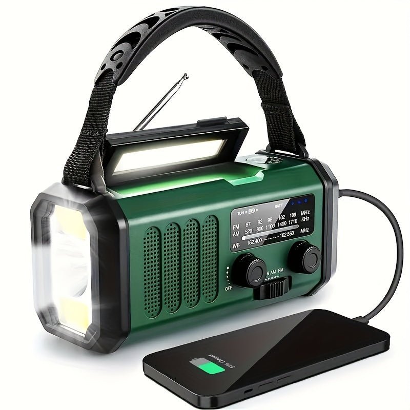 Radio di Emergenza Multifunzione Solare con Torcia e Caricatore USB