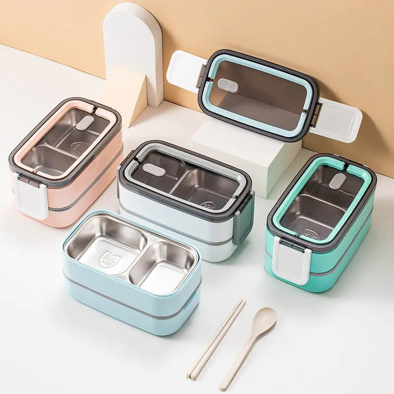 2-Layer Stainless Steel Bento Lunch Box — Leakproof & Compact 2