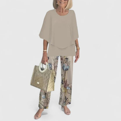 Completo Due Pezzi Elegante Donna Top e Pantaloni