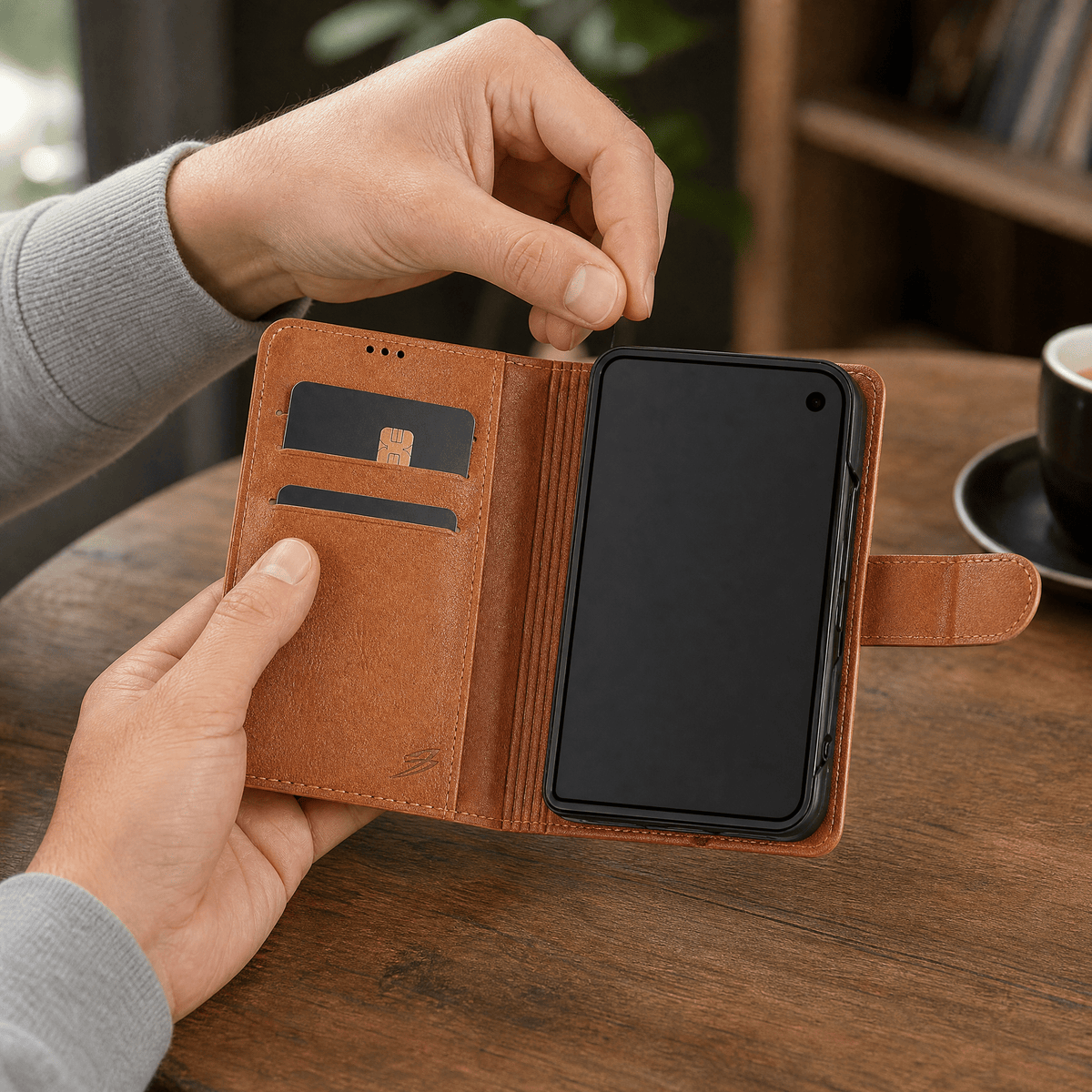 Fierre Shann Wallet Case Google Pixel 9 Pro Fold RFID 2-in-1 2
