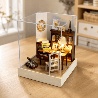 DIY Miniature Dollhouse Kit with LED Lighting — Multiple Styles 7