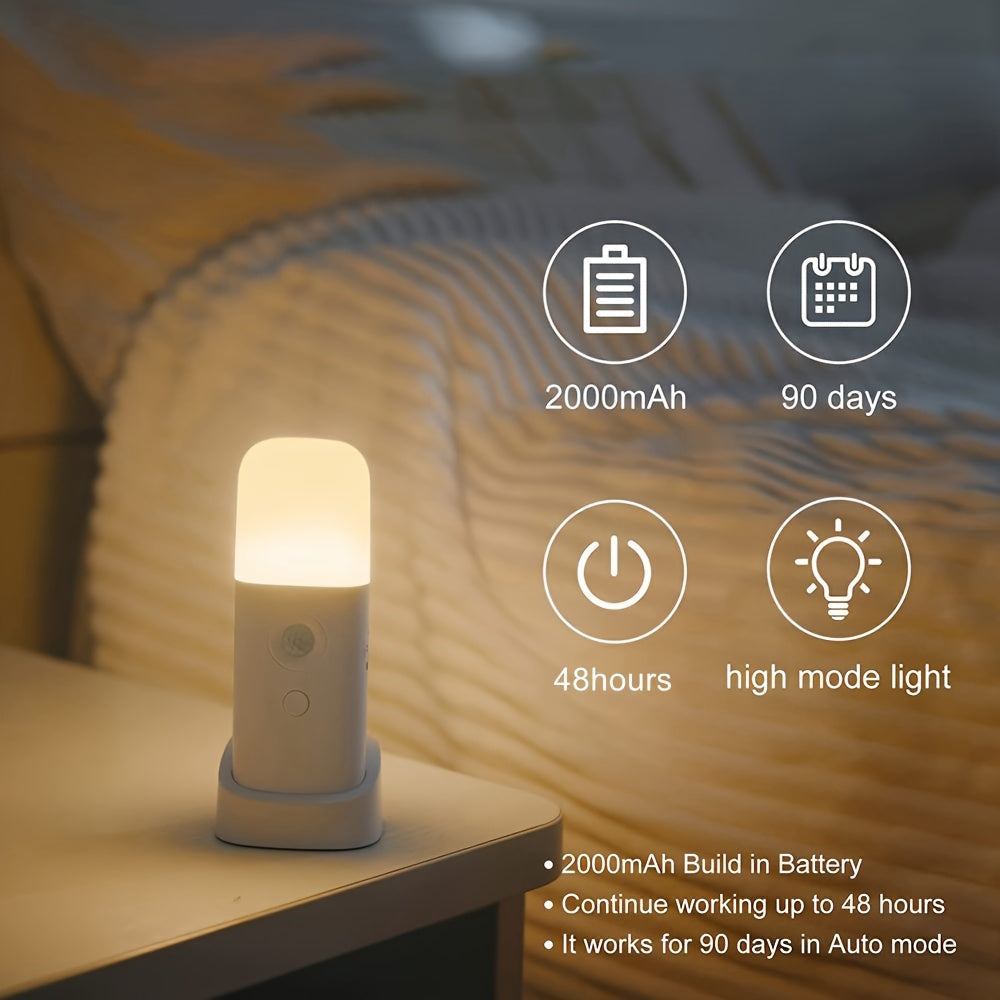 LED Night Light with Motion Sensor — USB Rechargeable 2000mAh 4