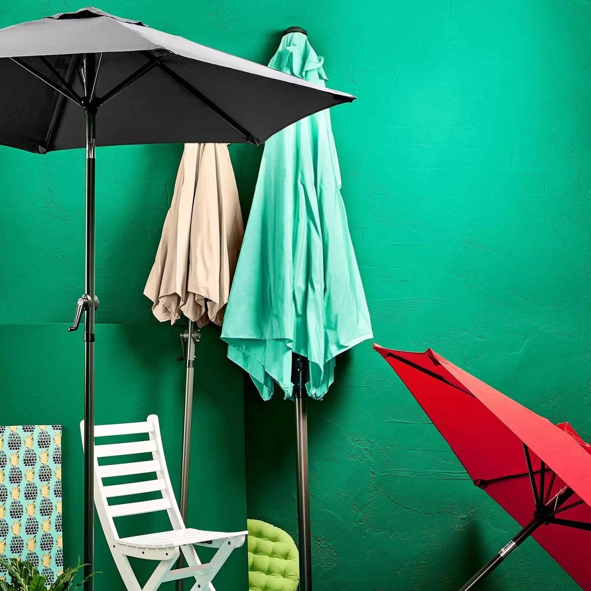 Ombrellone da Giardino Inclinabile 180 cm con Protezione UV