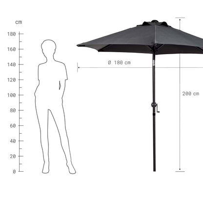Ombrellone da Giardino Inclinabile 180 cm con Protezione UV