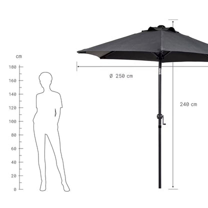 Ombrellone da Giardino Inclinabile 180 cm con Protezione UV
