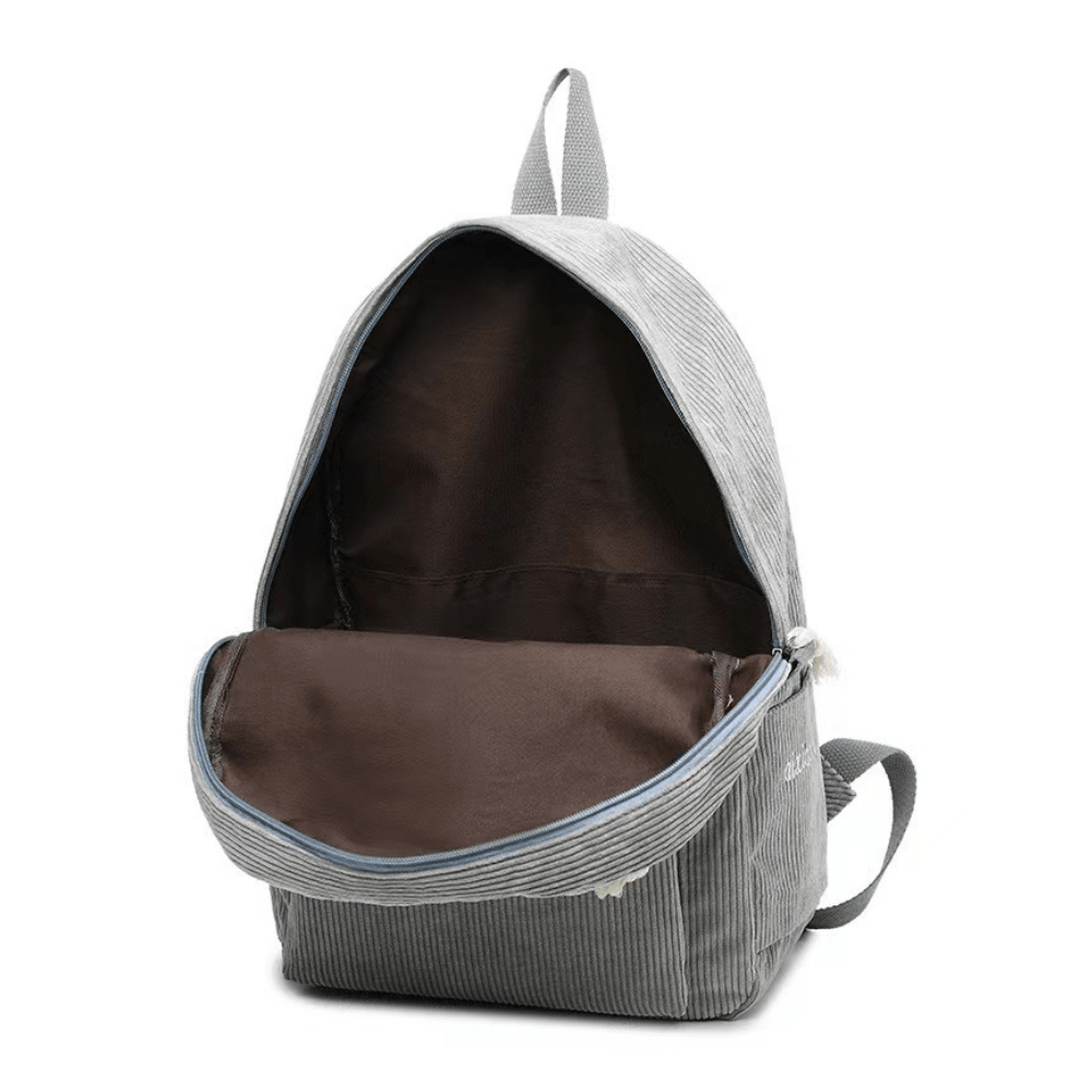 Corduroy Backpack School & Laptop 14" — 6 Colors Vintage Style 11