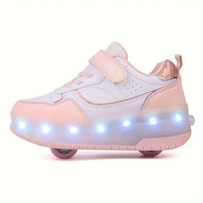 Sneakers LED con Rotelle Estraibili per Bambini