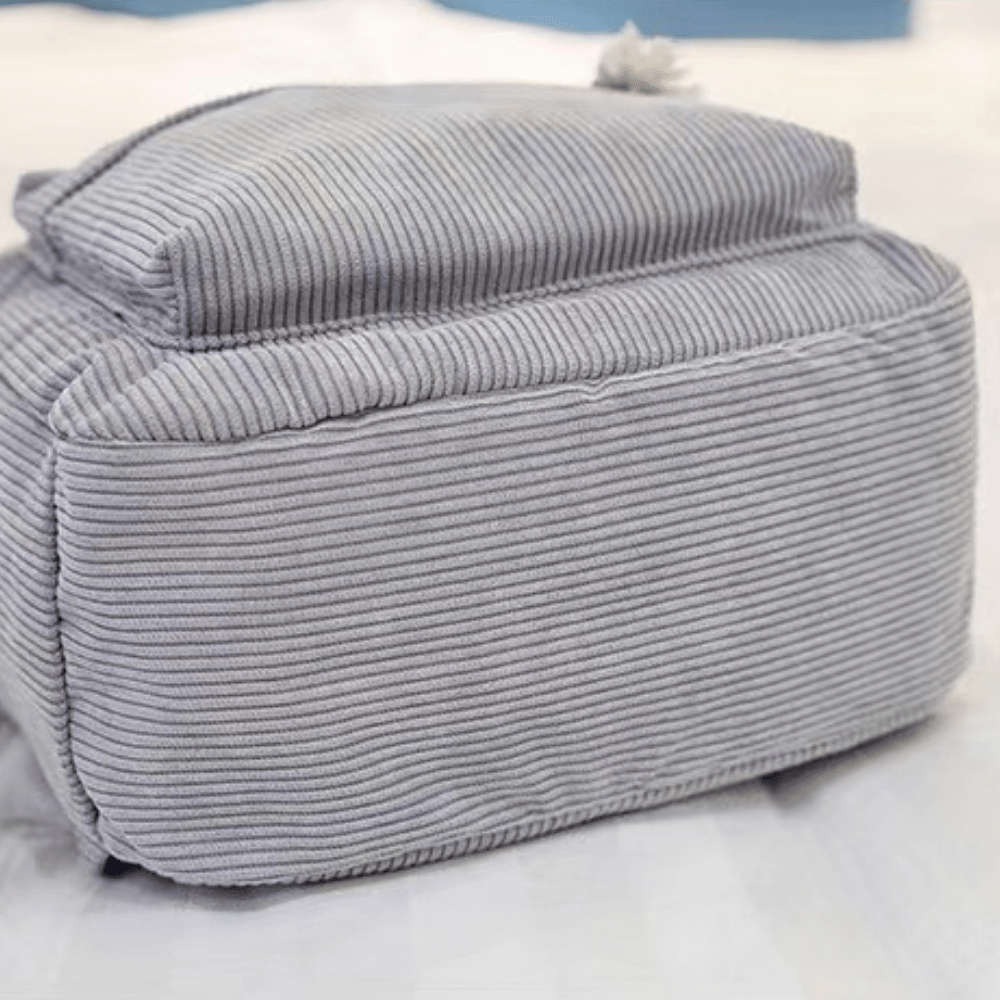 Corduroy Backpack School & Laptop 14" — 6 Colors Vintage Style 12