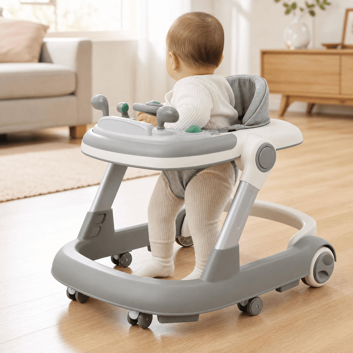 2-in-1 Baby Walker & Push Walker — Music Tray & 360° Wheels 2