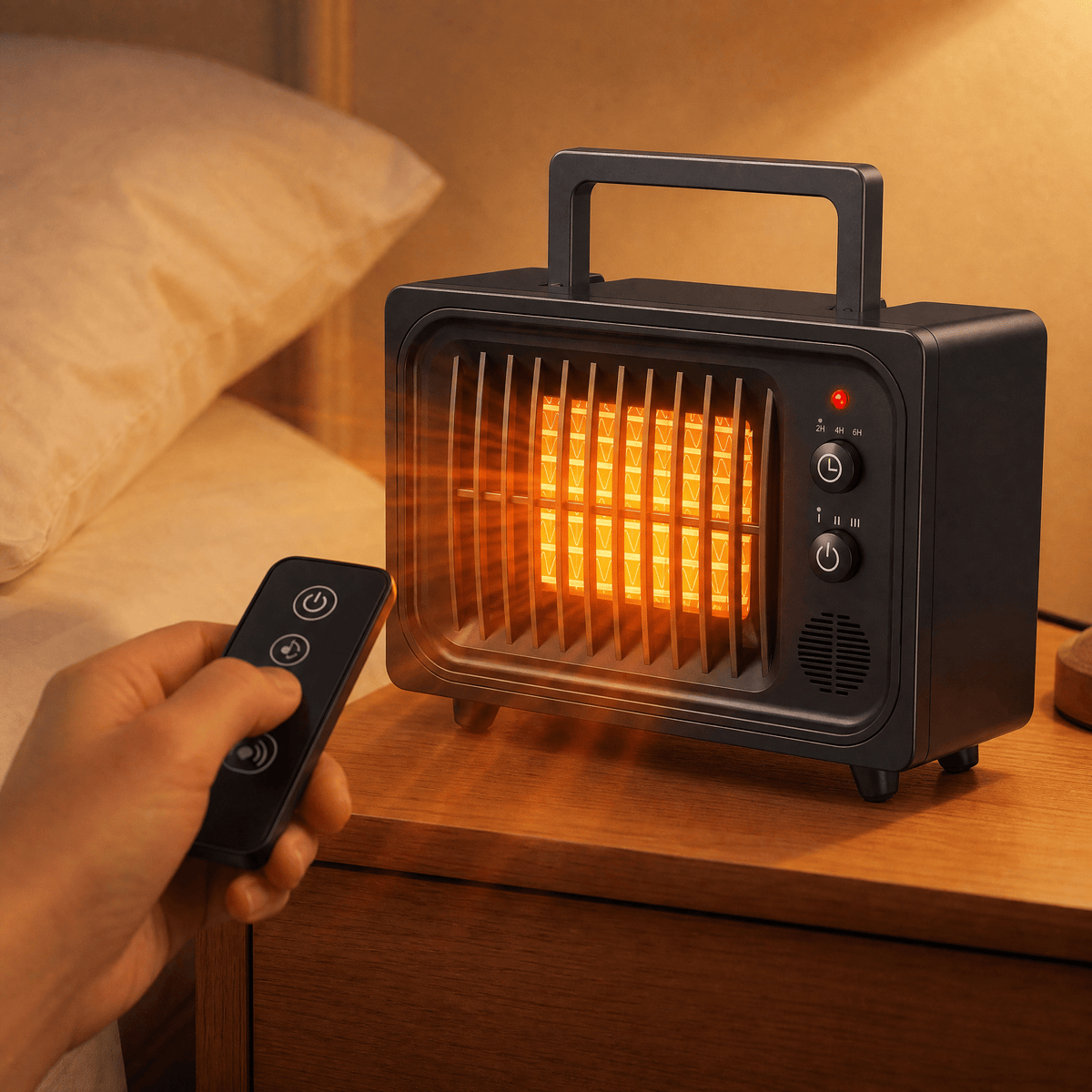 Mini Ceramic Desktop Heater 600W with Remote Control — PTC 3