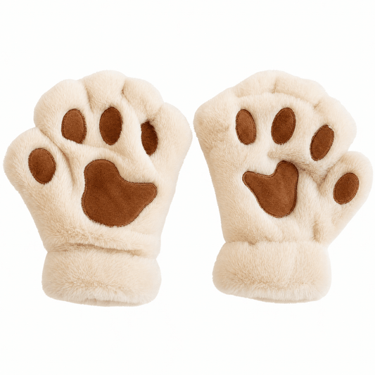 Cat Paw Plush Fingerless Gloves — One Size Fits All 1