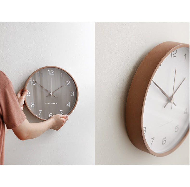 Rustic Wooden Wall Clock — Silent Analog 25cm Natural Wood 3