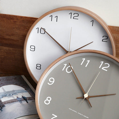 Rustic Wooden Wall Clock — Silent Analog 25cm Natural Wood 6
