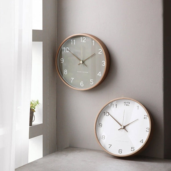 Rustic Wooden Wall Clock — Silent Analog 25cm Natural Wood 2