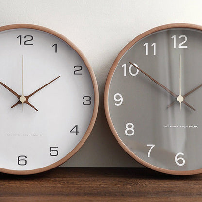 Rustic Wooden Wall Clock — Silent Analog 25cm Natural Wood 10