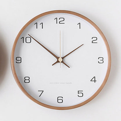 Rustic Wooden Wall Clock — Silent Analog 25cm Natural Wood 11