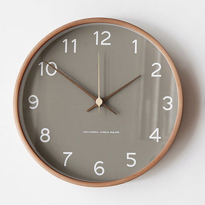 Rustic Wooden Wall Clock — Silent Analog 25cm Natural Wood 1